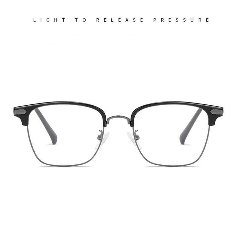 0 -0.5 -0.75 To -6.0 Half Frame Square Prescription Glasses For The Nearsighted Anti Blue Rays Presbyopic Glasses +0.5 To +4.0