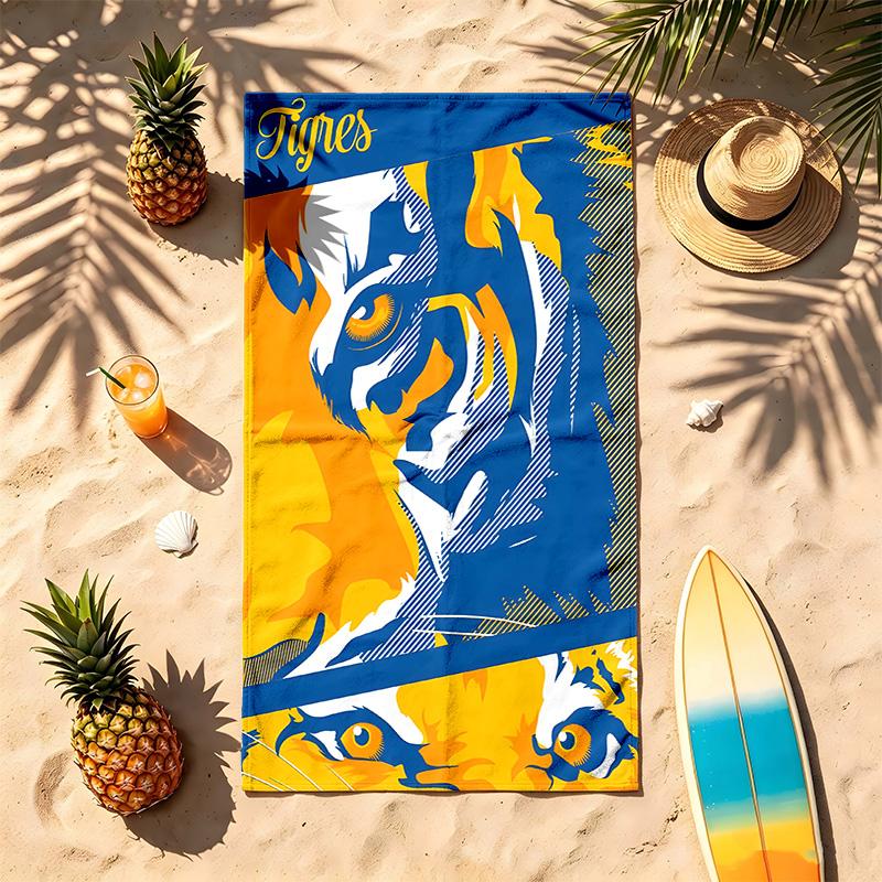 Tigres UANL (1) Theme Beach Towel Sand Resistant Soft And Comfortable Suitable For The Pool Camping Yoga And Diving A Travel