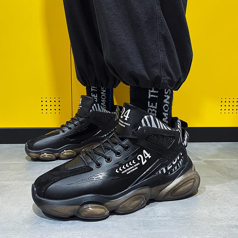 New Spring and Autumn High-top Basketball Shoes, Leather Shoes, Student Sneakers