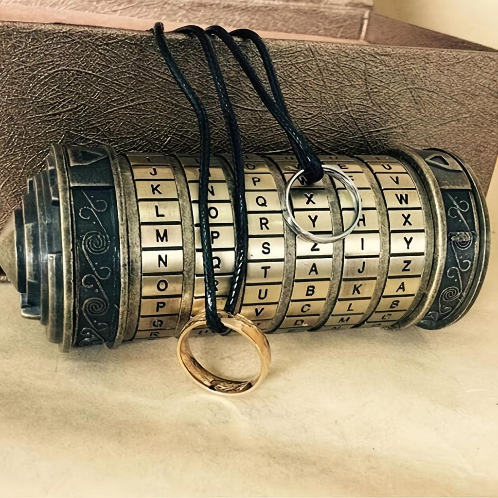 Vintage zylindrische Passwortschloss-Aufbewahrungsbox, DIY-Perlenorganizer, Retro-Schmuckkästchen für Ring und Schlüssel, Mode-Geschenk für Festival