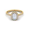 7x5 Mm Oval Moonstone Halo 925 Sterling Silver Gold Vermeil Engagement Anniversary Women Ring