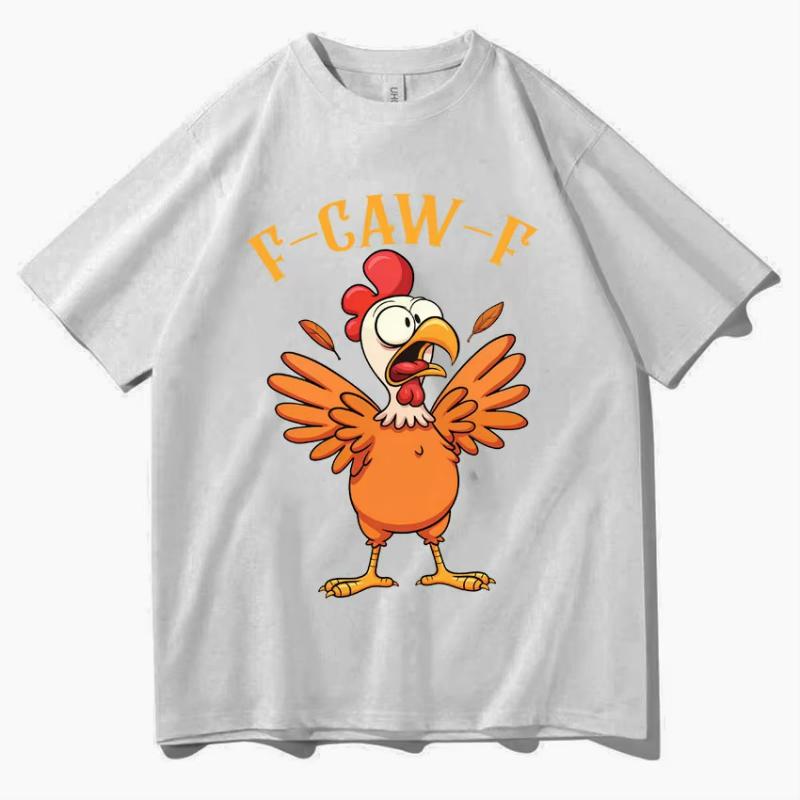 

F-caw-f Курица Забавный Графический Мем Женская Футболка Удобная Модная Мужская Одежда Хип-Хоп Трендовые Футболки Горячая Распродажа Повседневные Свободные Топы 4XL