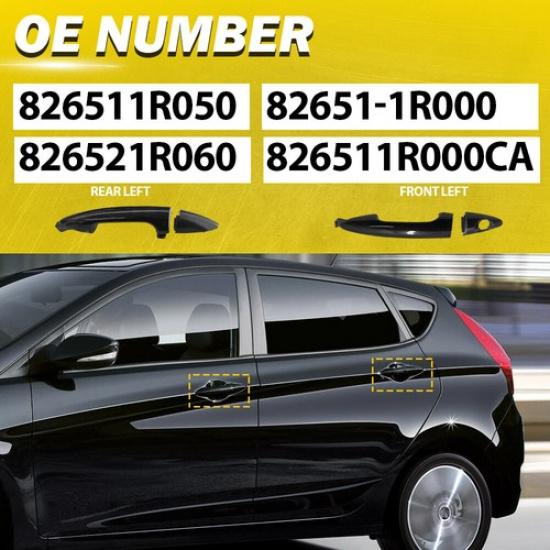 2Pcs Rear Front Left Exterior Outer Door Handle for Hyundai Accent 2012-2017