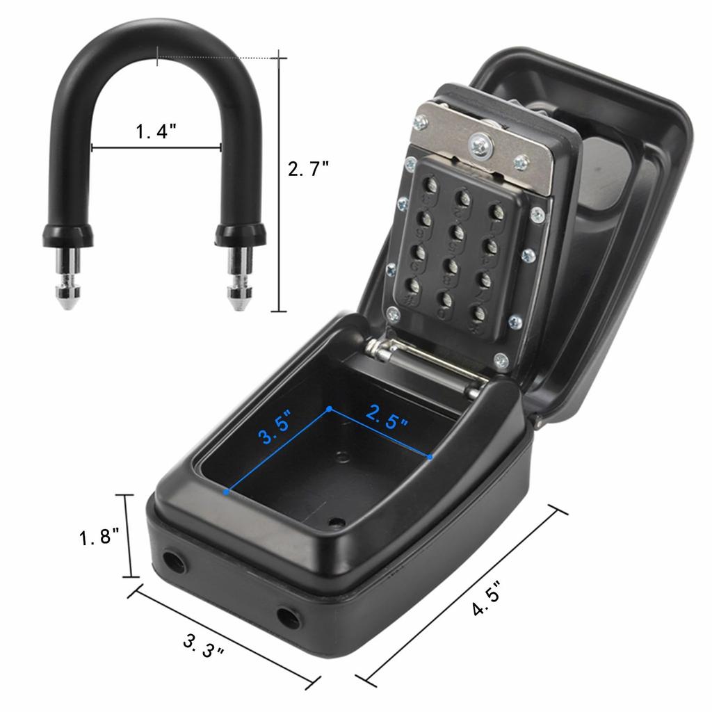 Schlüssel-Zahlenschlossbox Wasserdicht Druckknopf-Code Robuster Außenbereichs-Tresor für Haus Garage