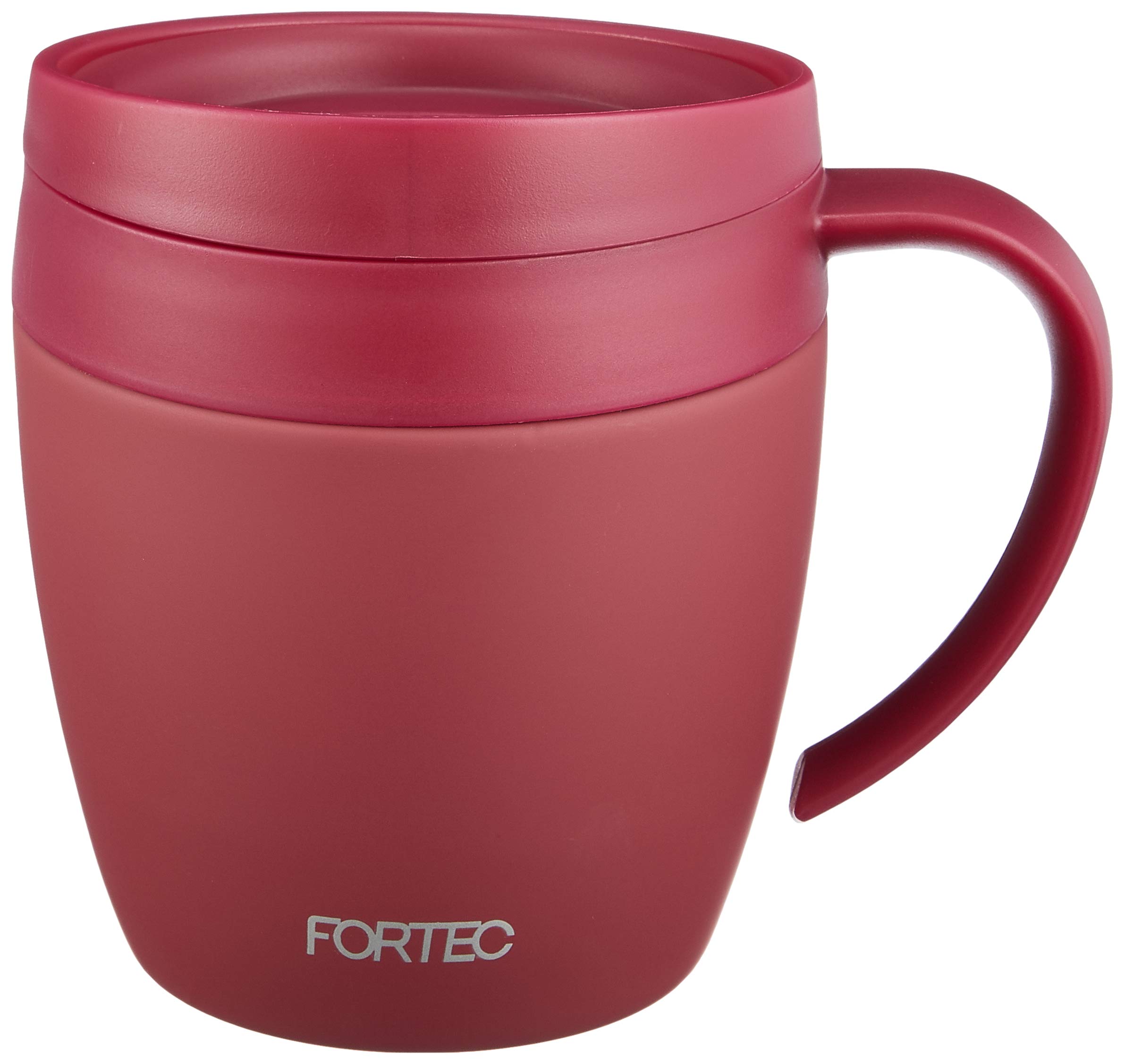 

Wahei Freiz Mug, 280ml, Red, with Lid, Insulates for Hot and Cold Drinks, Office Mug, Fortec House RH-1286