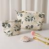 Artistic Flower Embroidery Clutch Makeup Bag Portable Large-Capacity Skincare Storage Bag Fresh Design Coin Purse Travel Use