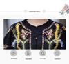 Premium Chinese Ethnic Crackle Pattern Tencel Embroidered Windbreaker for Women - Round Neck Spring/Autumn Coat