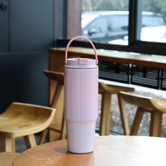 30 Oz Stainless Steel Tumbler with Handle Straw Lid Insulated Travel Mug Leakproof Water Cup for Home