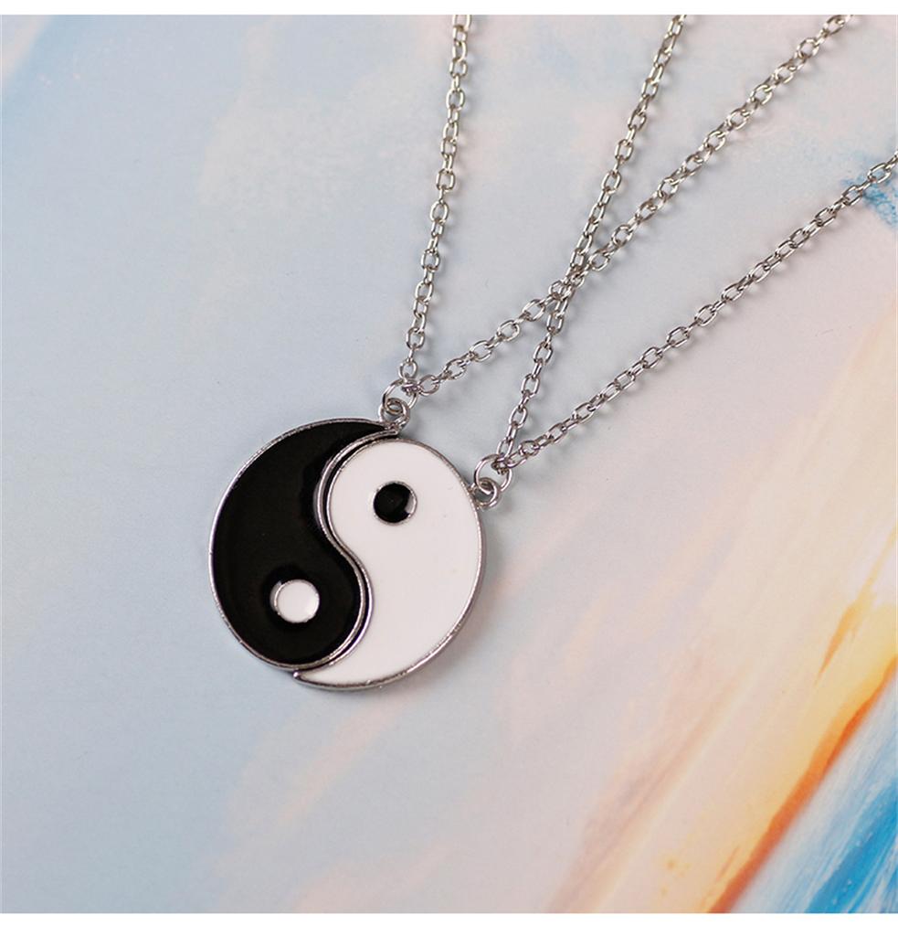 Zircon Best Friend Zircon Love Couple Pendant Necklace 2 Pcs/ Set Rainbow Broken Heart BFF Good Friends Friendship Jewelry Gift