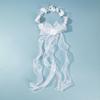 Handmade Vine Bridal Wreath Veil Headwear Features 3D Floral Accent Lightweight Comfort for Extended Wedding Wear