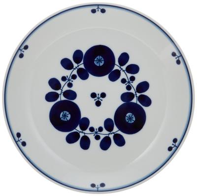Hakusan Porcelain Plate L Blue Bloom Bouquet Hasami Ware Made In Japan (approx.) 23.5cm