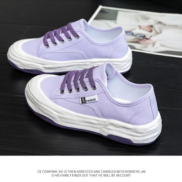 Damesko Vår Ny Mote Pustende Canvas Sko Kvinnelige Studenter Casual Mesh Tide Match Skateboard Sko Street Shot