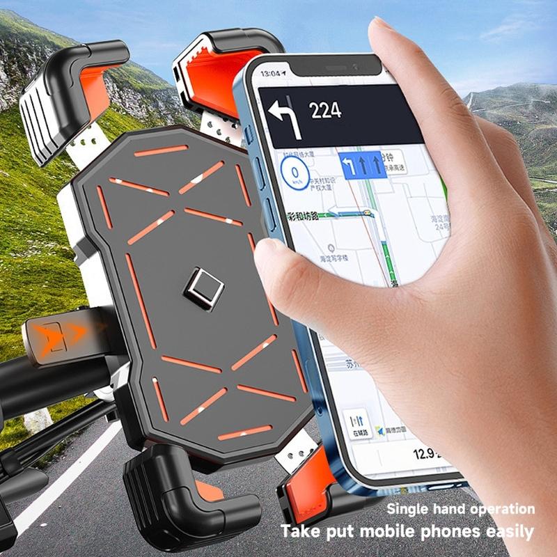 Bike Phone Mount Stand NonSlip Anti-Vibrations Universal Bike Handlebar Adjustable Phone Mount Clip Easily to Install