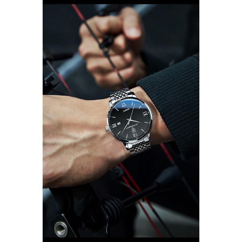 POEDAGAR Luxury Sports Men's Wristwatch Stainless Steel Waterproof Date Watch High Quality Casual Fashion Quartz Watches