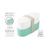 Thermos Bento Box, 2 Tiers, Fresh Lunch Box, 600ml, Mint, Slim Size, Dishwasher Safe, Microwave Safe DJT-601W MNT
