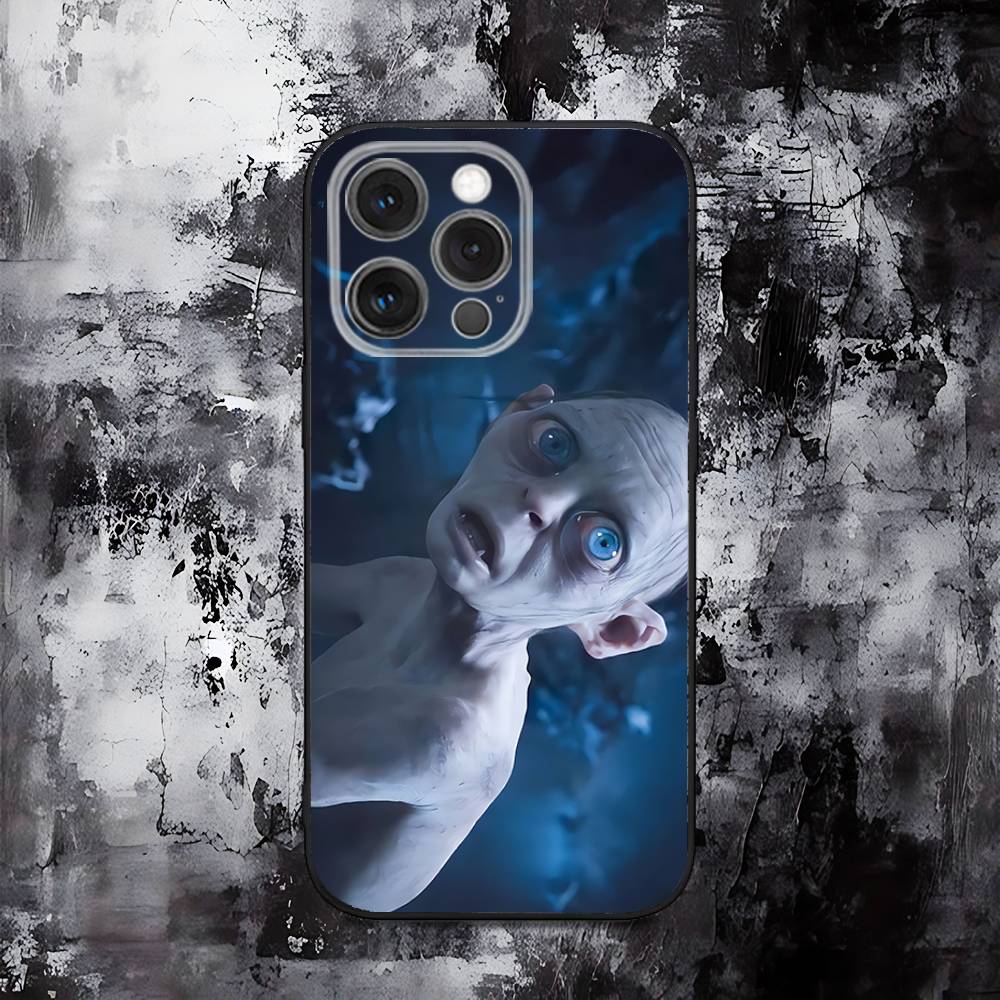 

L-Lord of the R-Rings Gollum Phone Case For iPhone 16,15,14,13,12,11,Pro,Max,Plus,X,XS,SE,E,Mini,Soft Silicone Black Case iPhone15