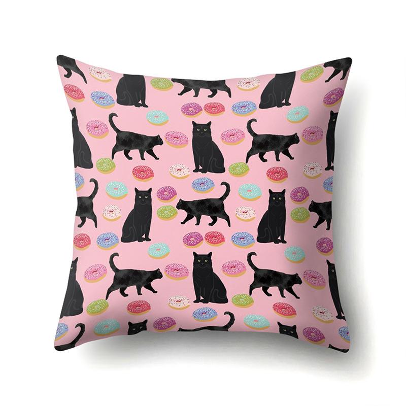 Polyester Pillowcase Cartoon Printed Animal Peach Leather Velvet Pillowcase Waist Cover Car Waist Cushion Cover