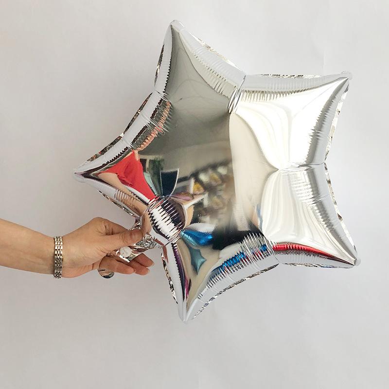 10inch Five-pointed Star Heart Foil Balloons White Black Pentagram  Balloon Kids Toy Wedding Birthday Party Decoration