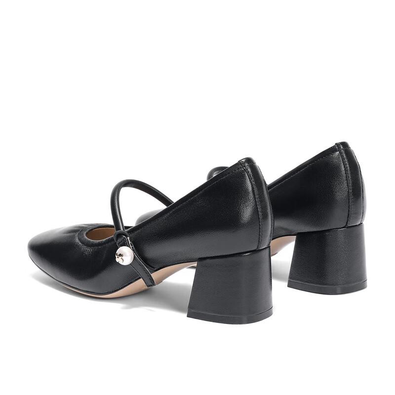 SENDA Women's Mary Jane Chunky Heel Pumps