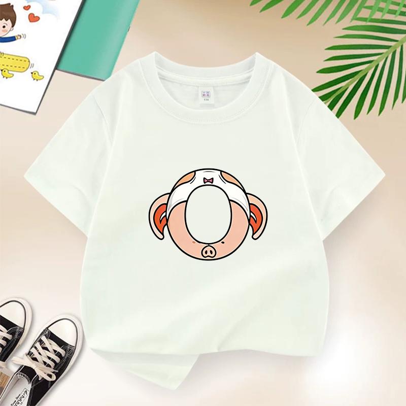 Dragon Ball Summer White Childrens Letter AW Printed Short Sleeve TShirt for Boys and Girls Cute Casual Tee Suitable As AGift
