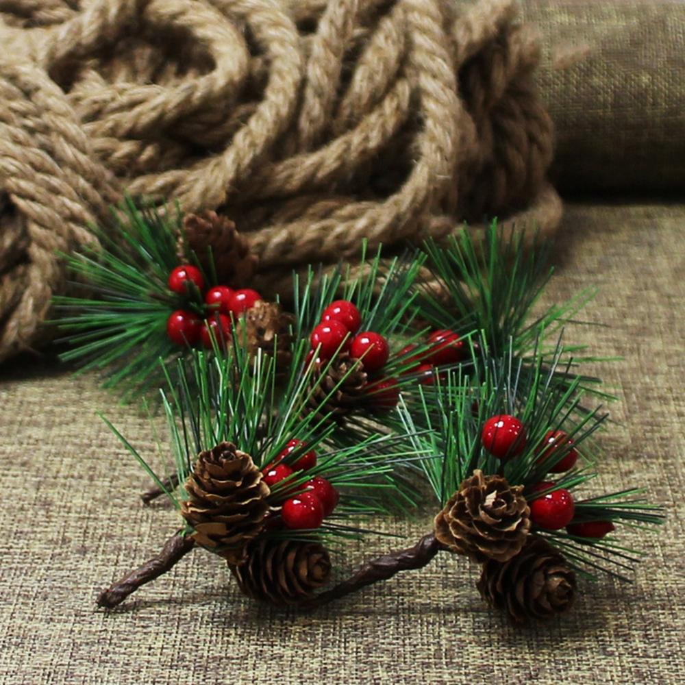 Pick Party Table Decoration Home Fake Berries Artificial Pine Pick Christmas Wreath Decor Ornaments