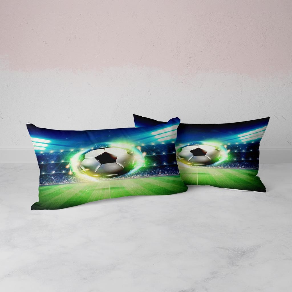 3pcs Polyester Football Print Duvet Cover Set (1* Duvet Cover + 2* Pillowcases, Core Not Included), Suitable For Bedrooms