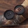 5 Stück Hornknöpfe mit runden Kanten Vierloch Anzugkleidknopf Wollmantel Trenchcoatknopf Hemd Cardigan Pulloverknöpfe
