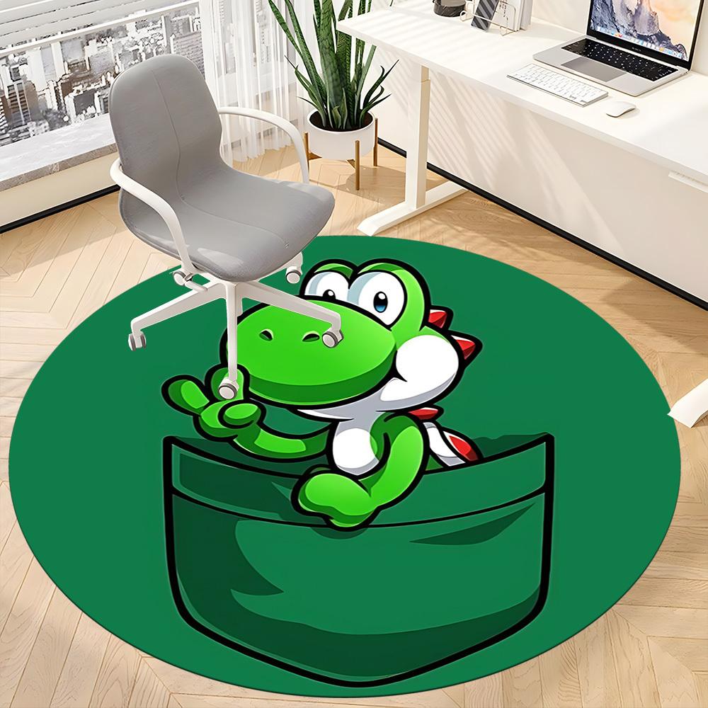 1pc Mario Pocket Yoshi Office Round Area Rug, Under Office Chairs Bedroom Living Room Home Decor a1022233