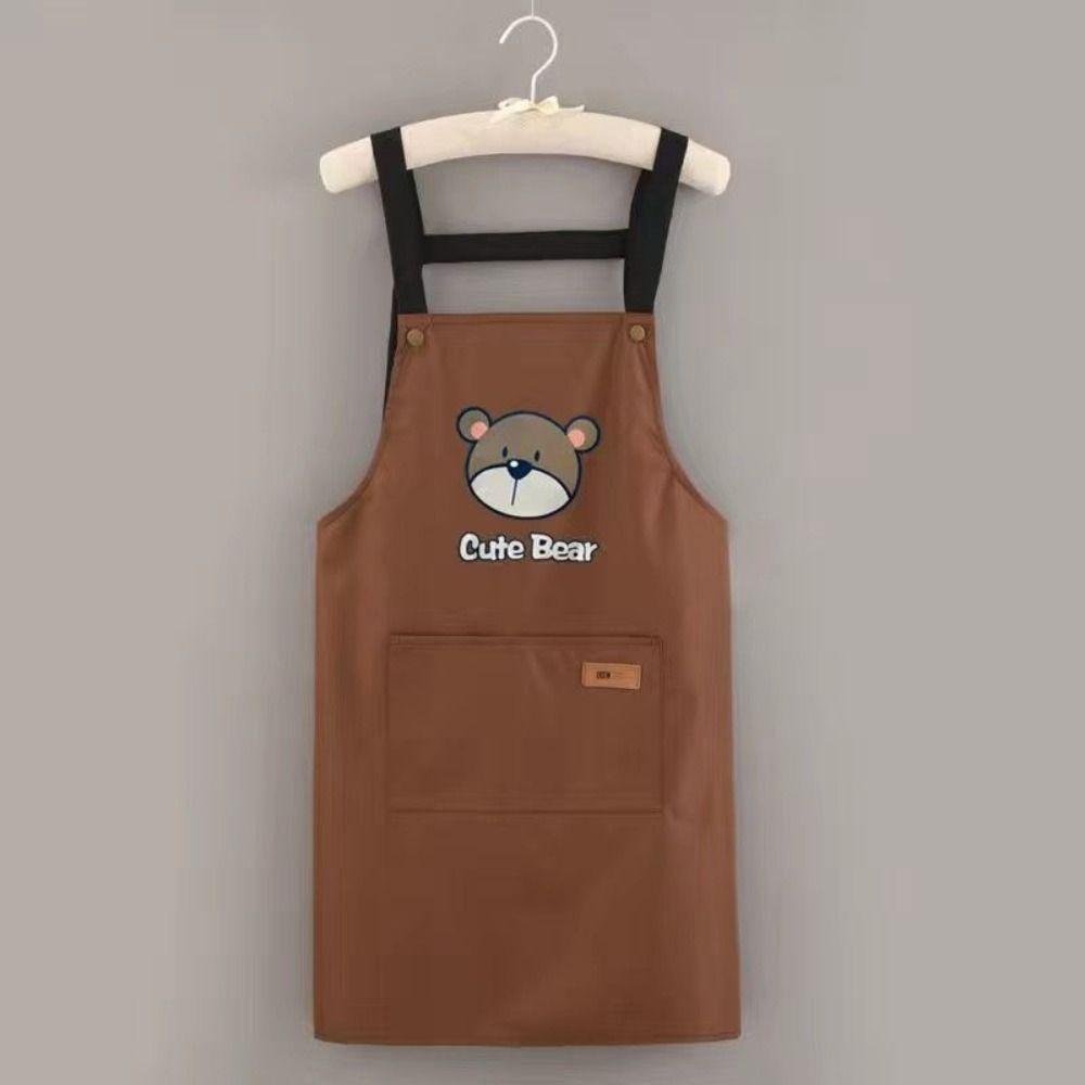 Ölbeständige Küchenschürze Niedlicher Bär Restaurantuniform Bequeme Cartoon-Kochschürze BBQ Backen
