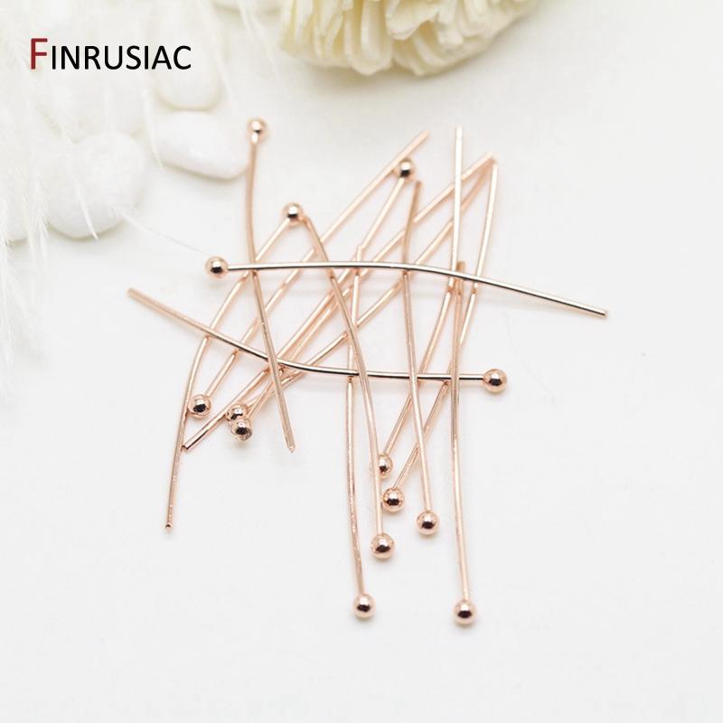 Wholesale 14k Gold Plated Brass Metal Ball Head Pin For Jewelry Making Beading Pins Findings Supplies DIY Make Jewelry