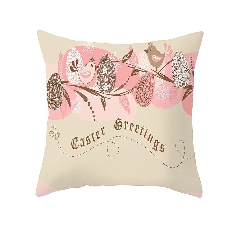 Easter Decorative Pillowcase Cartoon Rabbit Pillowcase Egg Print Cushion Cover Living Room Sofa Cushion Cover Home Decoration