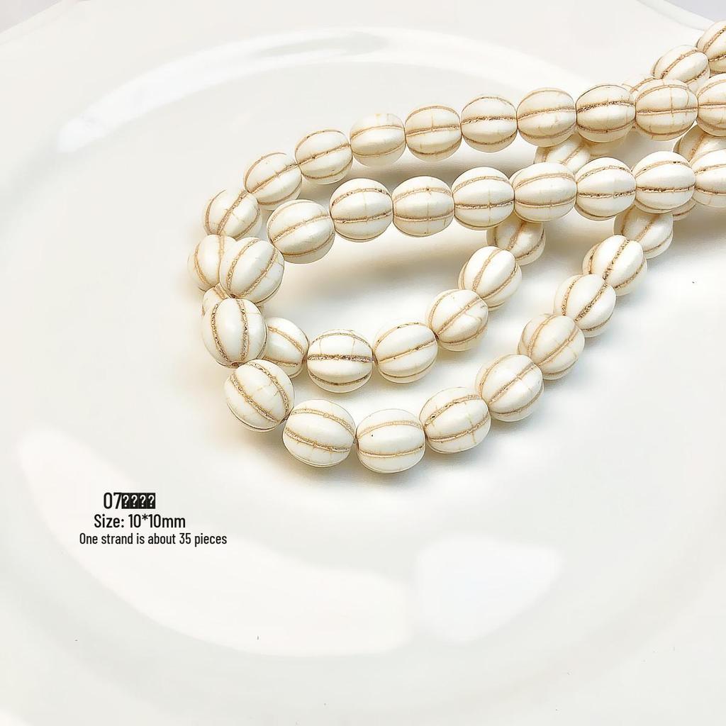 White Turquoise Beads for DIY Necklace Jewelry Accessories - Loose Spacer Beads
