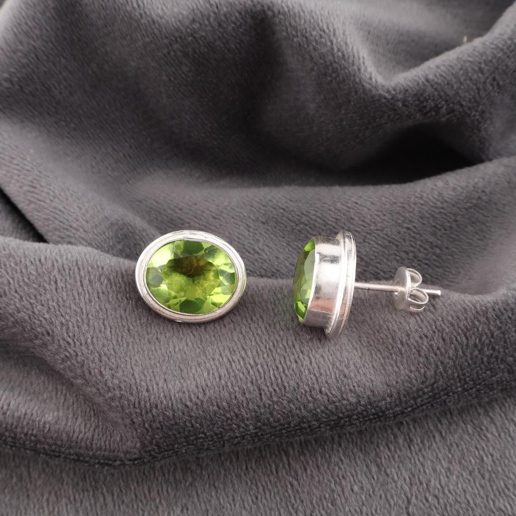 Peridot Earrings Gemstone Jewelry, 925 Solid Sterling Silver Earrings, Handmade Jewelry Earrings, Gift For Her