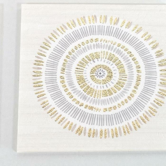 Tableau - Blanc - Scandinave - 63,5 x 4 x 28,6 cm - Décoration murale - 2 cercles