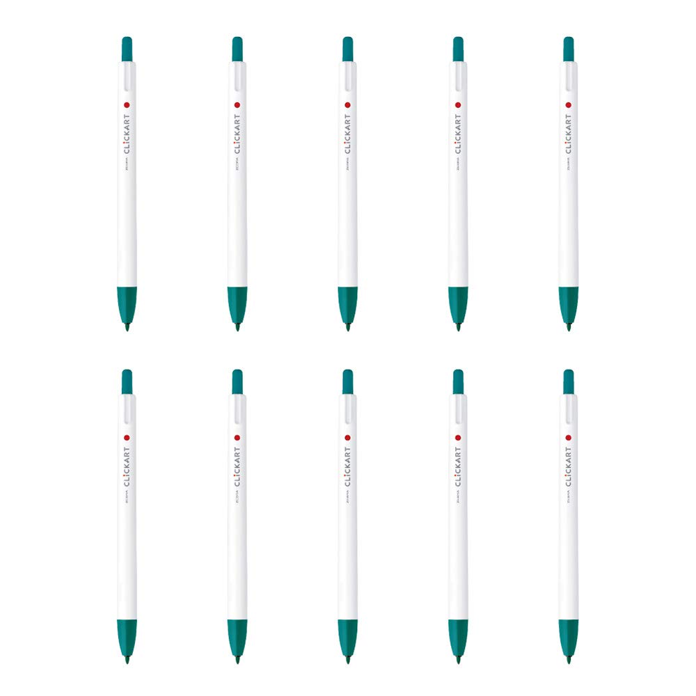 

Zebra Clickart 10 Water-Based Pen, Green/Black, Pens, B-WYSS22-GB