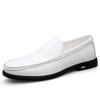 Casual Leather Shoes Men's Genuine Leather Four-season Breathable Business Soft Sole White Versatile Lazy Men's Shoes Black
