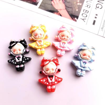 Cute Cartoon Bow Princess Dress Resin Accessories: DIY Hair Clip, Pendant, Beaded Pen, Shoe Buckle
