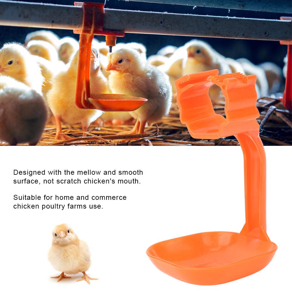 10Pcs Chicken Nipple Drinker Cups Waterer Hanging Cup Bent Arm Farm Supplies