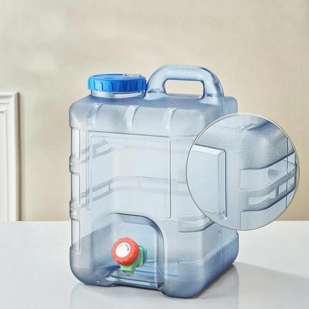 Water Jug with Spigot Transparent Faucet Portable for Campers, Journeyers, Camping,