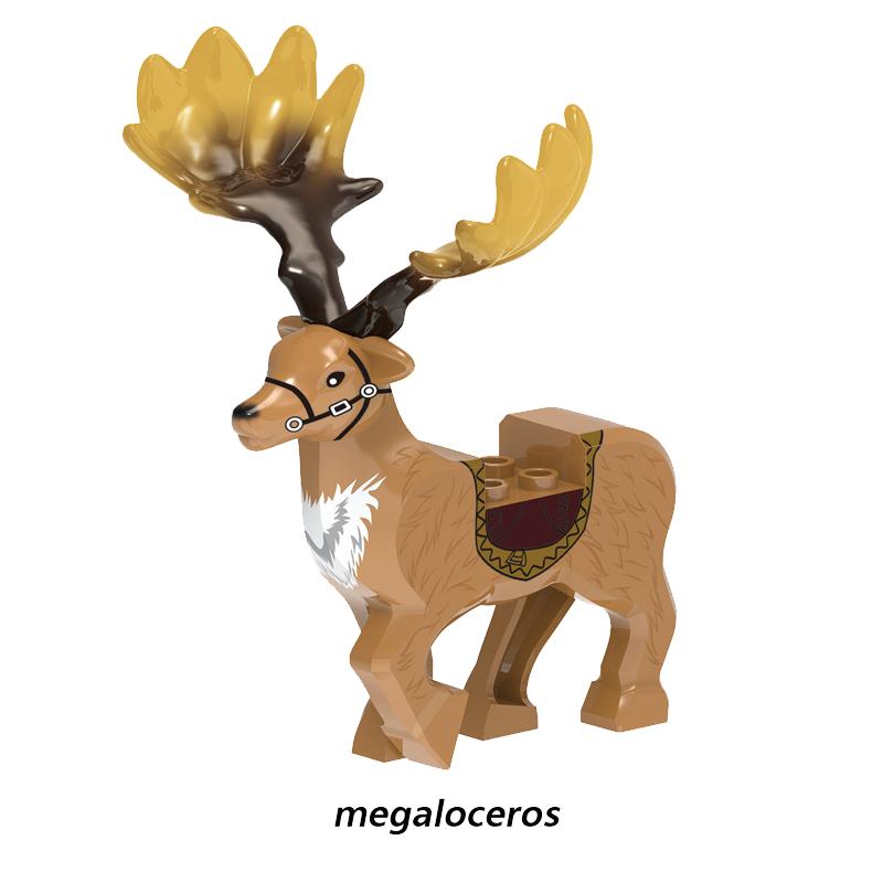 Medieval Castle Knight Building Block African Animal Elephant Tiger Camel Deer Bear Dragon Horse soldier Sheep Boar MOC Toy Gift