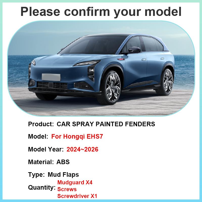 עבור Hongqi Tiangong 08 EHS7 2025 2025 2026 צבע אפייה פגוש מגן בוץ מגיני בוץ מגן התזה מגן נגד לכלוך הגנה מהתזה