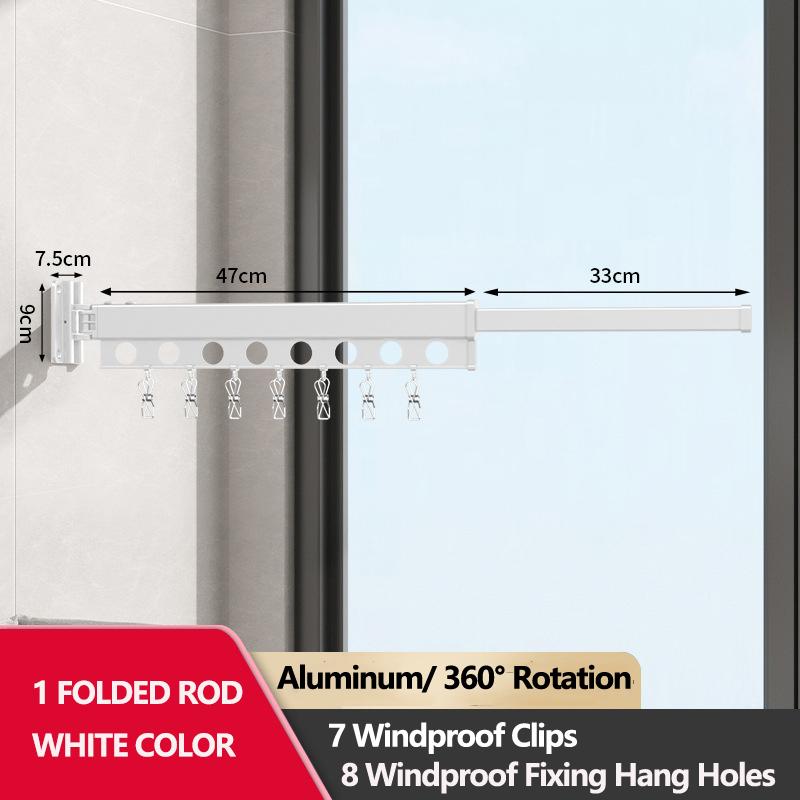 Wall Mounted Clothes Drying Rack Folding Extendable Clothesline Clothes Retractable Organizer Laundry Holder Wall Clothesline