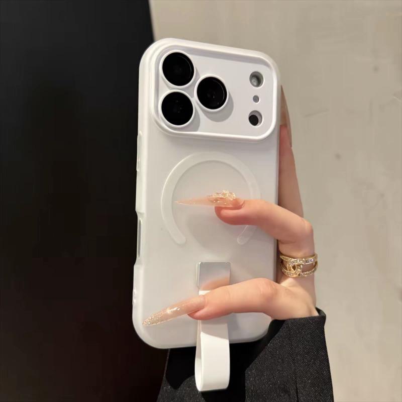 Für Magsafe Magnetische Handyhülle Griff mit Silikon-Fingerband Für iPhone 17 Air 15 14 16 13 12 Pro Max 11 Schutzhülle Weiche Abdeckung