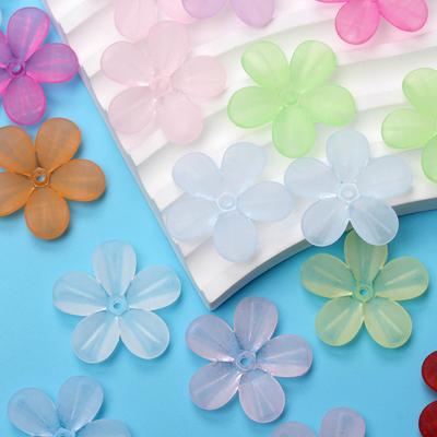 80pcs 5 Petals Flower Receptacle Frosted Semi Transparent DIY Making Handmade Material 28.5mm