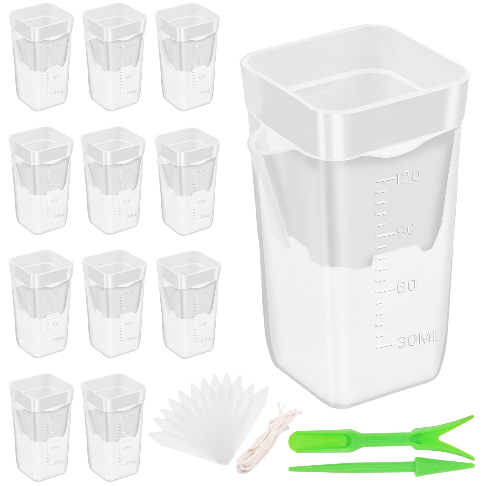 

12Pcs Self Watering Flower Pot Double Layer Hydroponics Plants Bonsai Pot Plastic Succulent Potted Desktop Vase Decoration