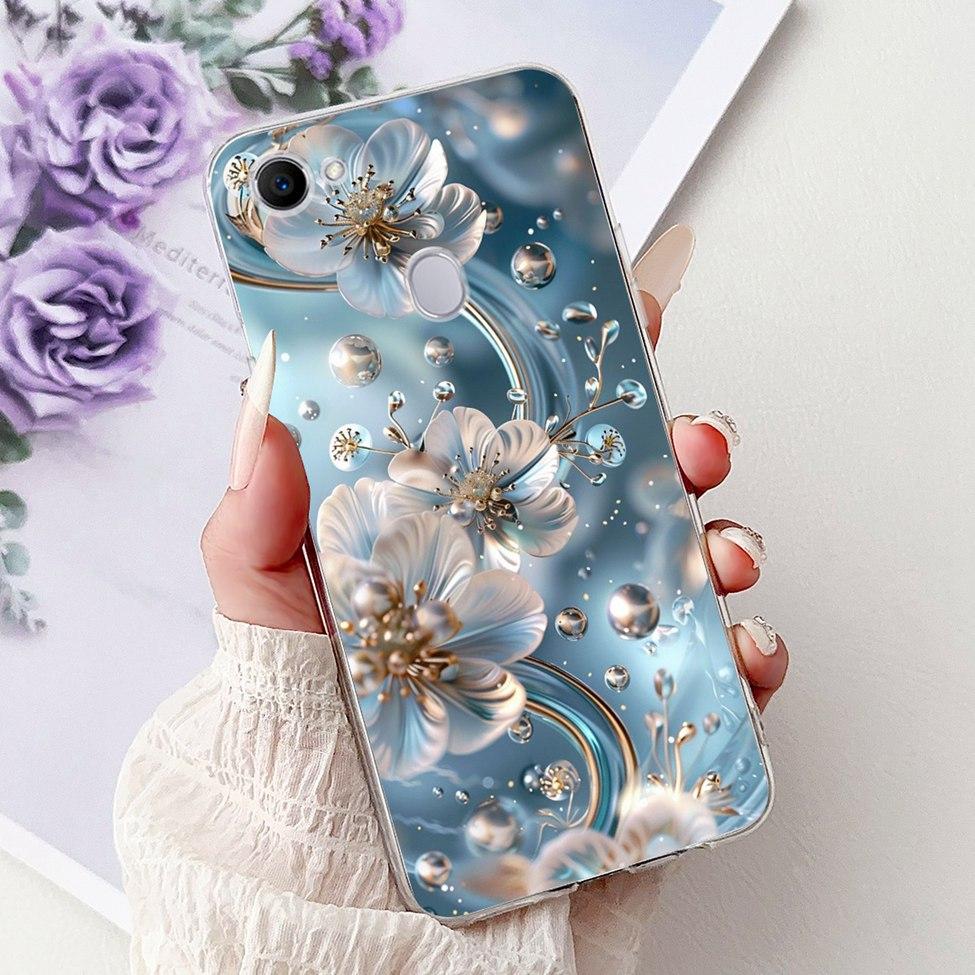Clear For Oppo F7 Case Kawaii Cute Cat Fashion Flower Funny Luxury Painted Soft Back Cover For OppoF7 Phone Case CPH1821 CPH1819