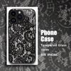 Black Lace Style Cool Girl Pattern Glass Phone Case For iPhone 11 12 13 14 15 16 17 Pro Max 16E 17 Air 7 8 Plus XR XS X Cover