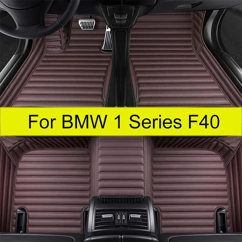 Leather Car Floor Mat For BMW 1 Series F40 118i 116d 118d     5seat Waterproof Car Mats Full Set Car Accessories
