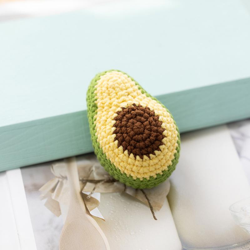 Hand-Knitted Apple & Persimmon Holiday Keychain Pendant