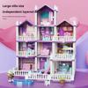 Large Doll House Assembly Villa House 3D Diy Dream Princess Castle Villa Assembly Doll House Set Toy Girl Pretend Family Toy